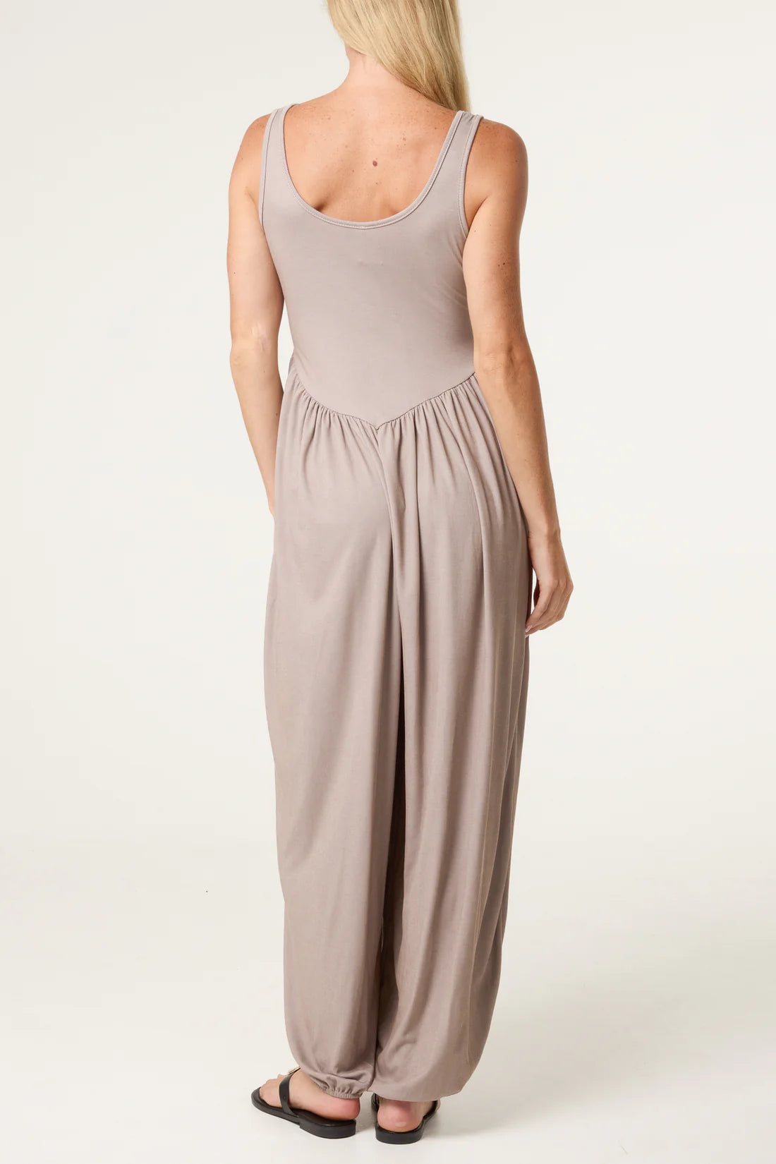 Judi Ribbed Vest Harem Pants Jumpsuit