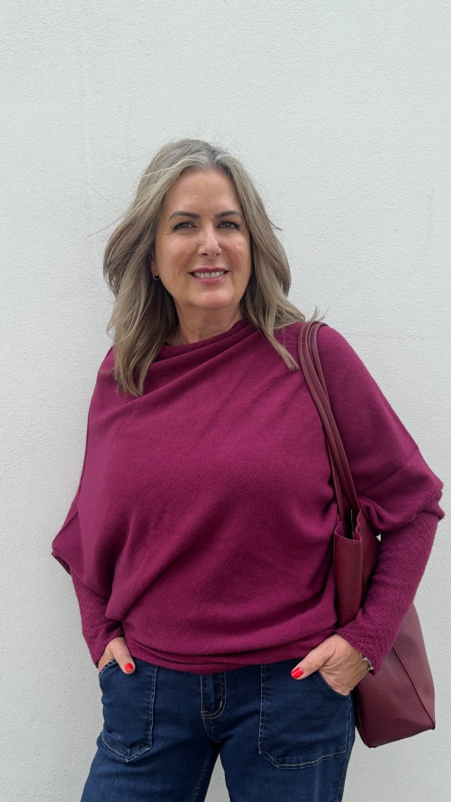 Lucy Asymmetric Draped Super Slouchy Batwing Long Jumper - 6 Colours