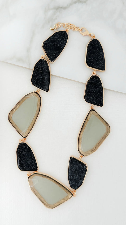 Envy Jewellery Gold & Perspex Statement Necklace