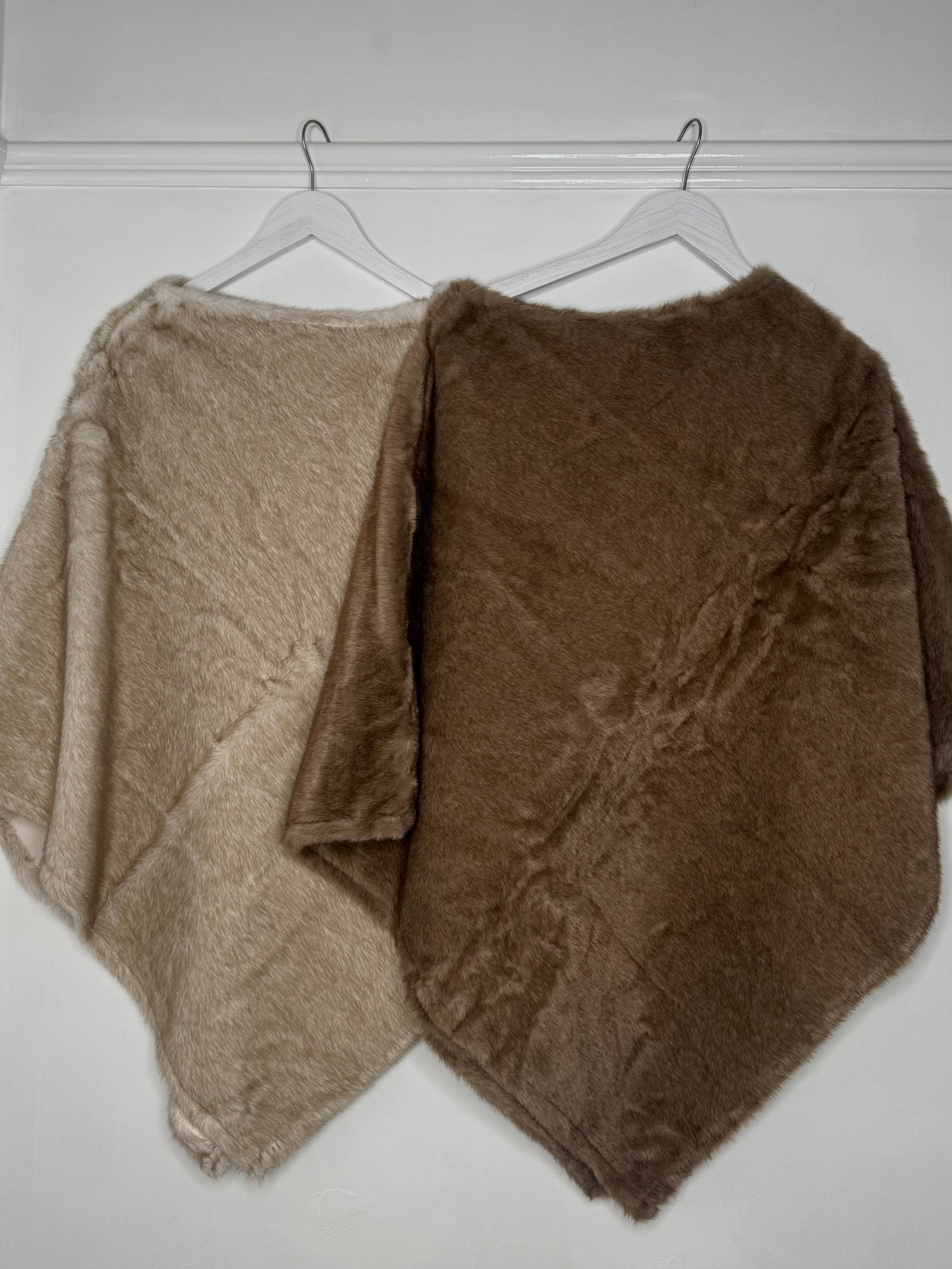 Cindy Faux Fur Poncho - 3 Colours