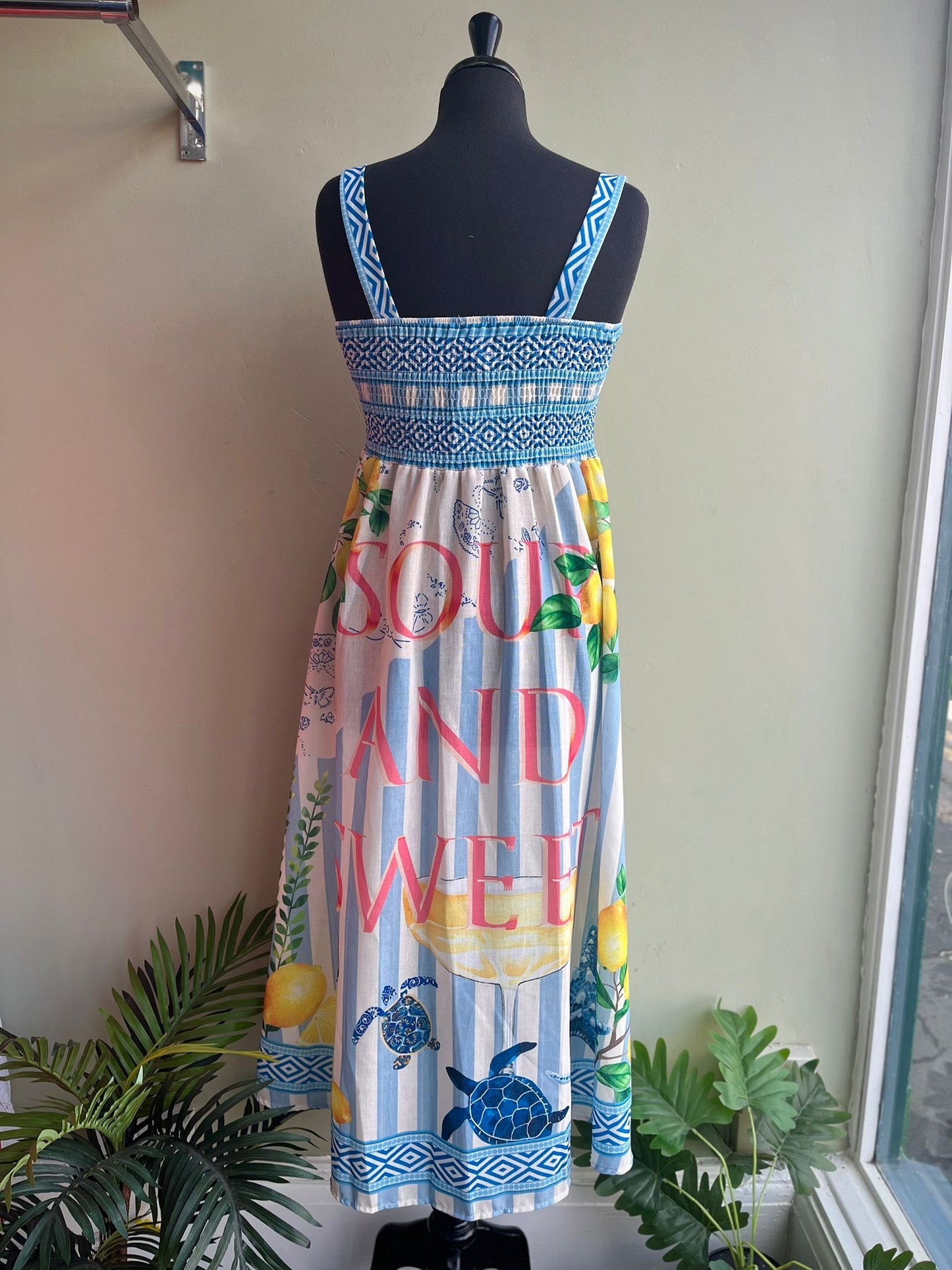 Lemon Print Sun Dress Size 8-14
