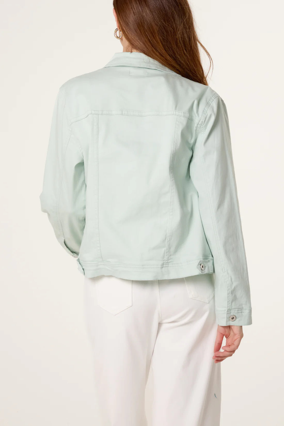 Tamsin Light Sage Green Stretch Denim Jacket
