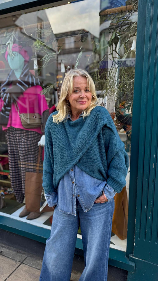 Rosie Wool Blend Crossover Layering Jumper