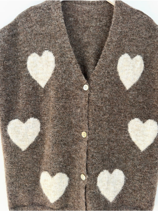 Celia Cosy Heart Knit Waistcoat