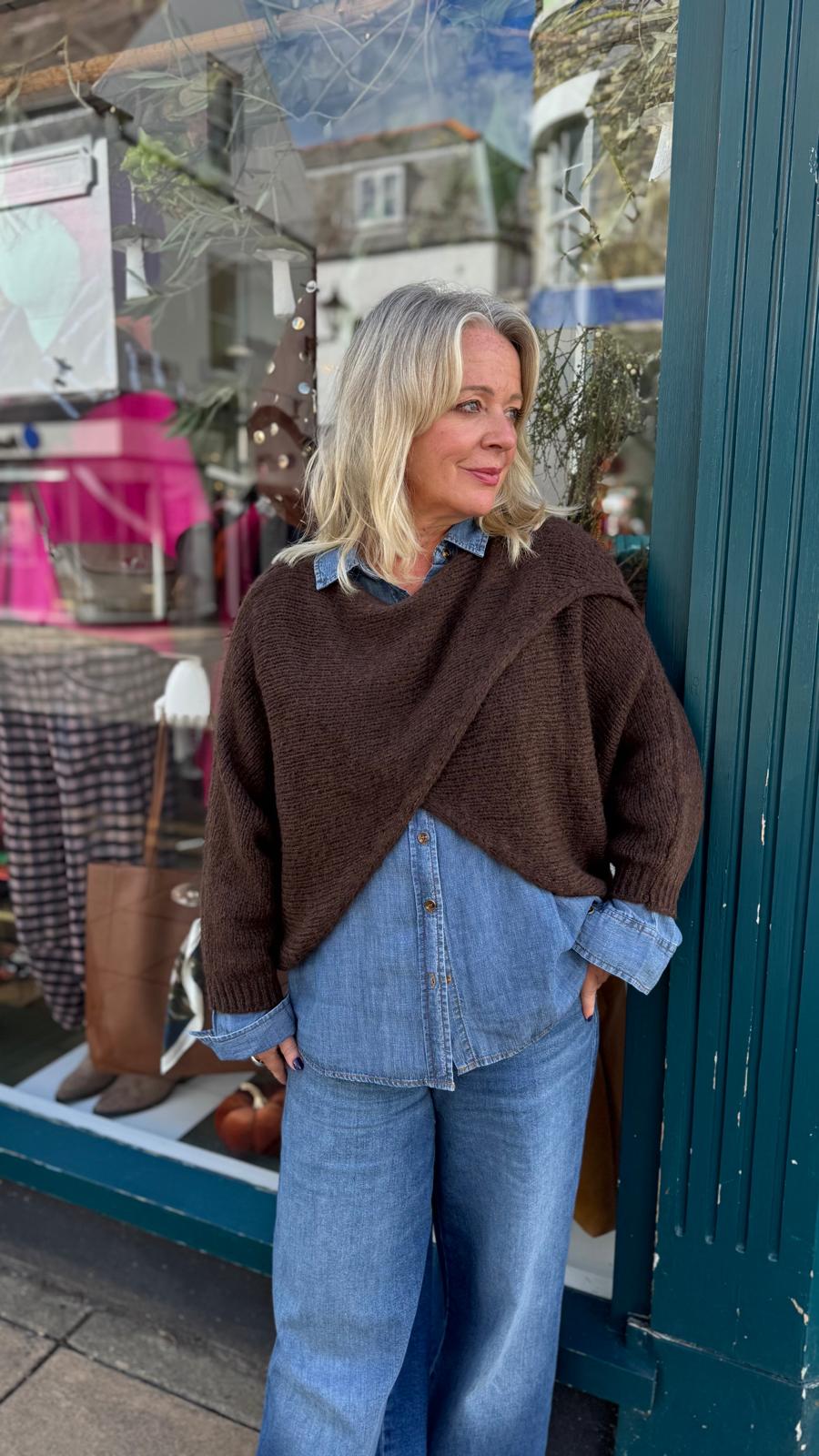 Rosie Wool Blend Crossover Layering Jumper