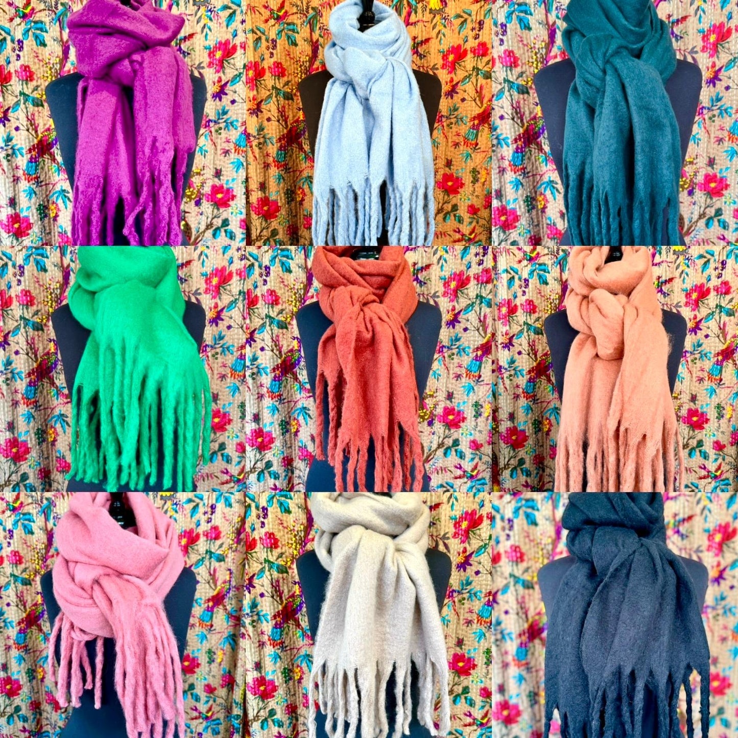 Cosy Plain Blanket Scarf - 9 Colours