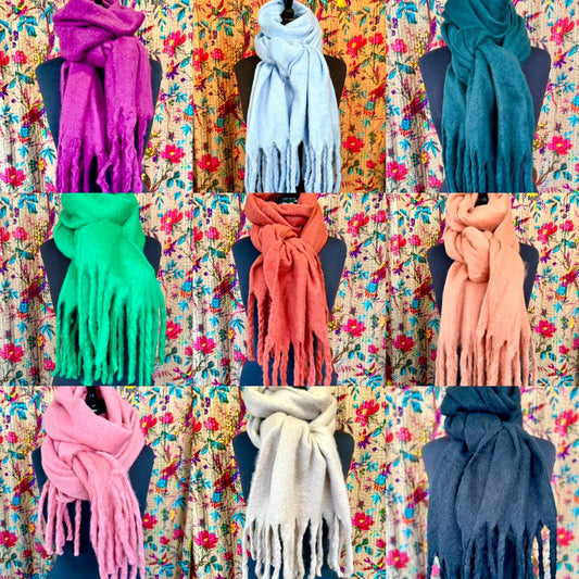 Cosy Plain Blanket Scarf - 9 Colours