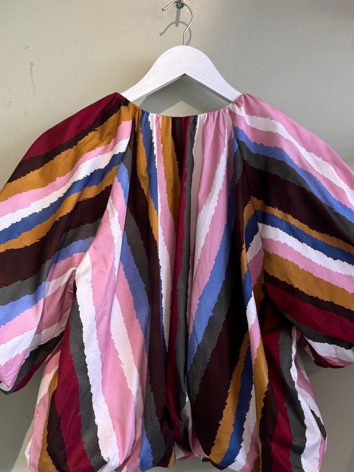 Natasha Multi Stripe Blouson Blouse