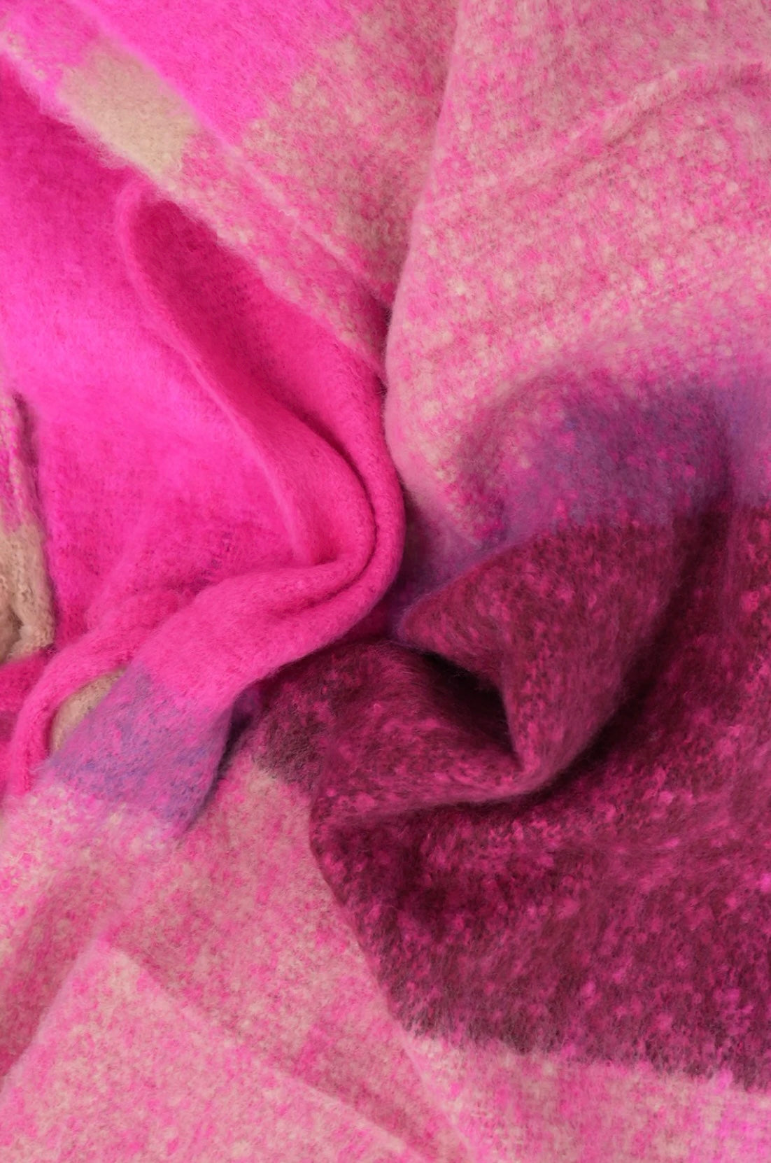 Super Soft Large Blanket Scarf - Pink Checked
