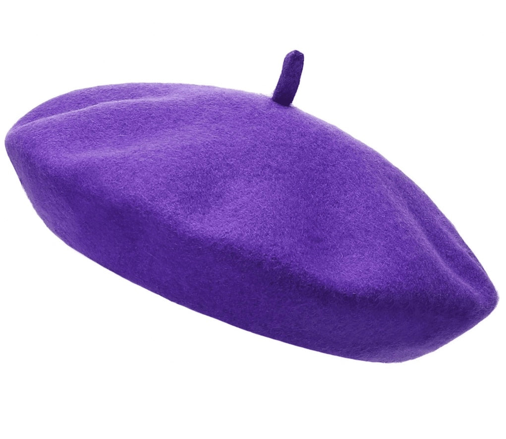 Classic Wool Blend Beret purple