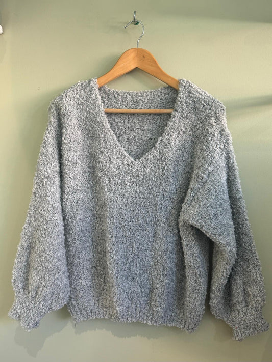 Safa Boucle Knit V Neck Jumper - 5 Colours