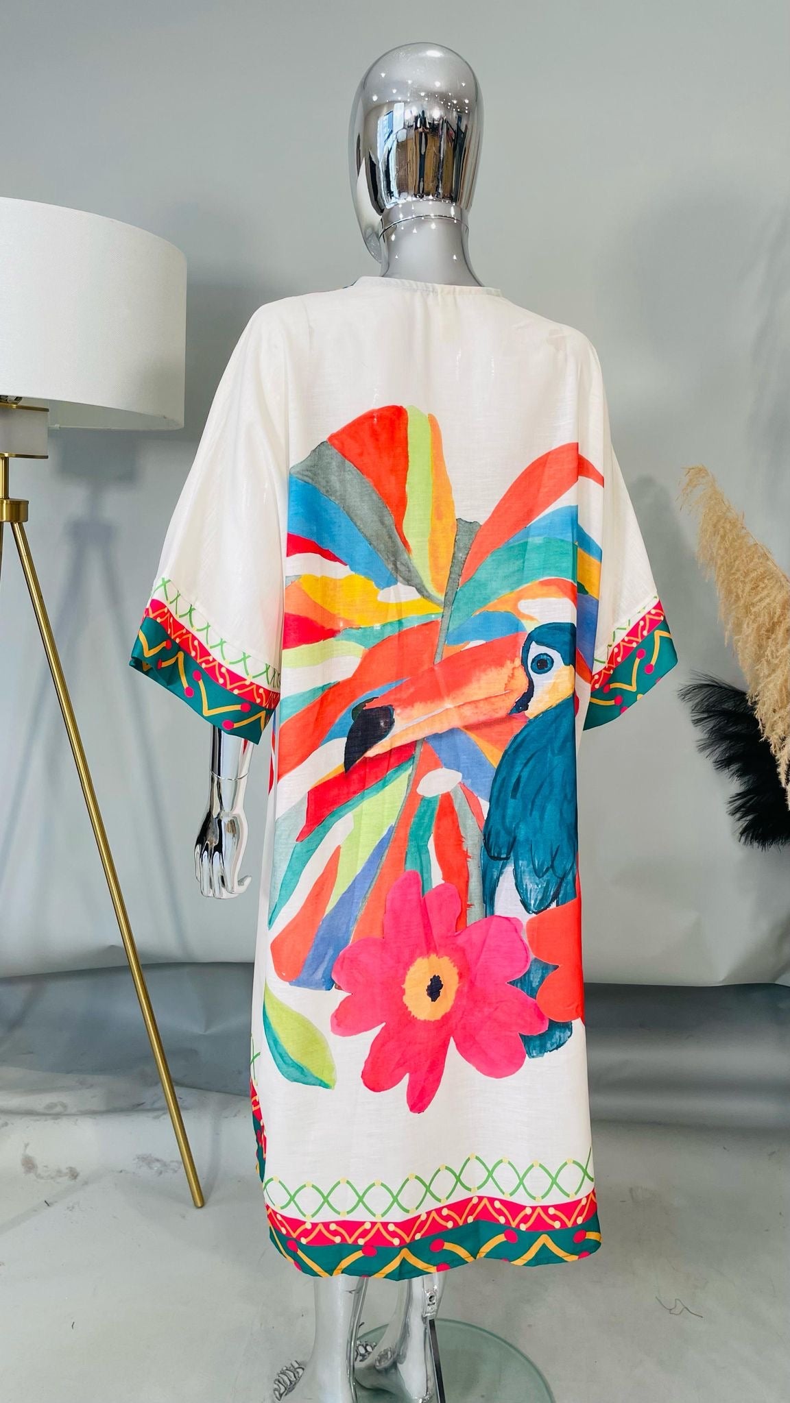 TamariskvCurve Multicolour Parrot Tunic Dress