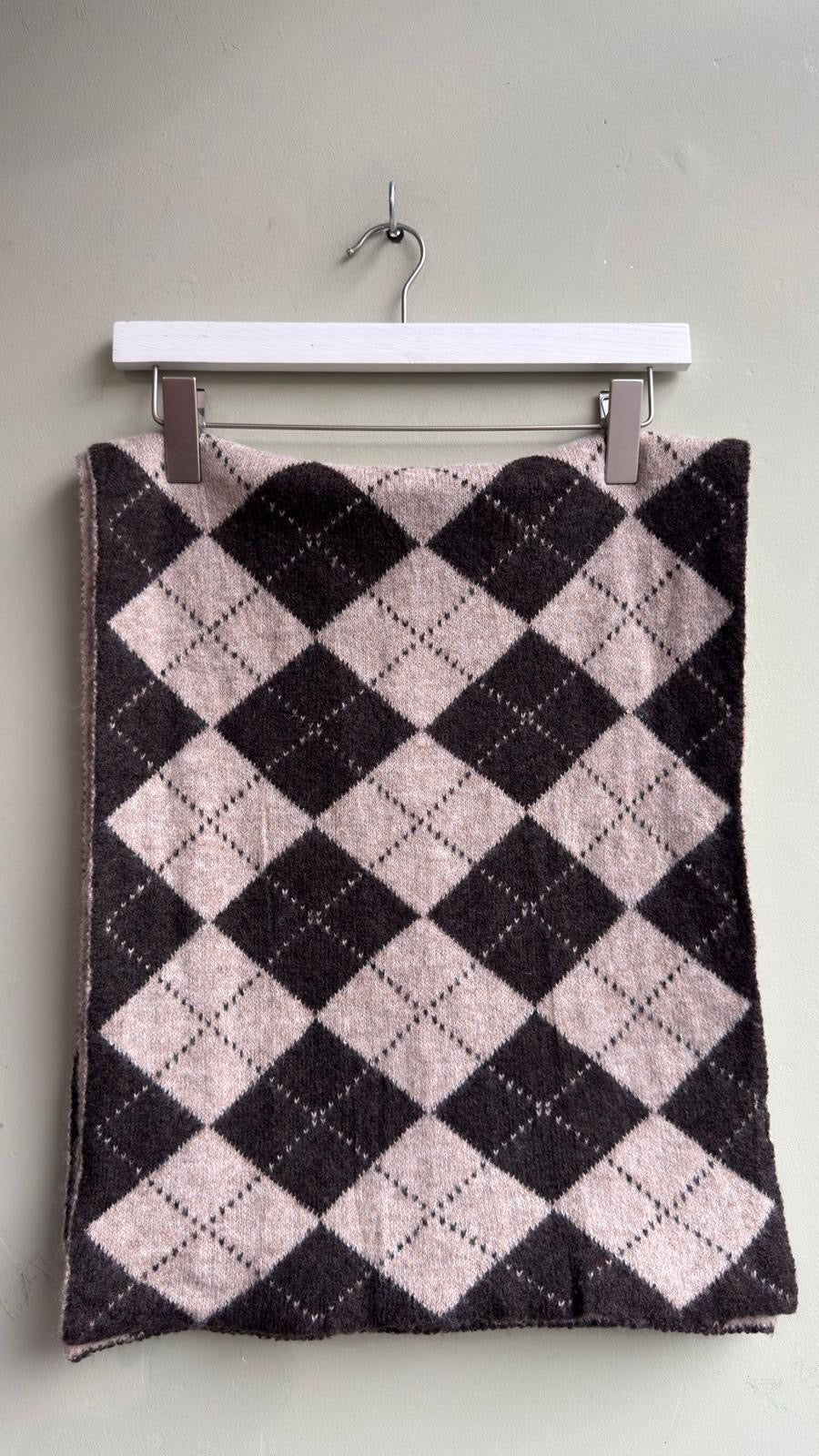 Argyle Wool Blend Scarf
