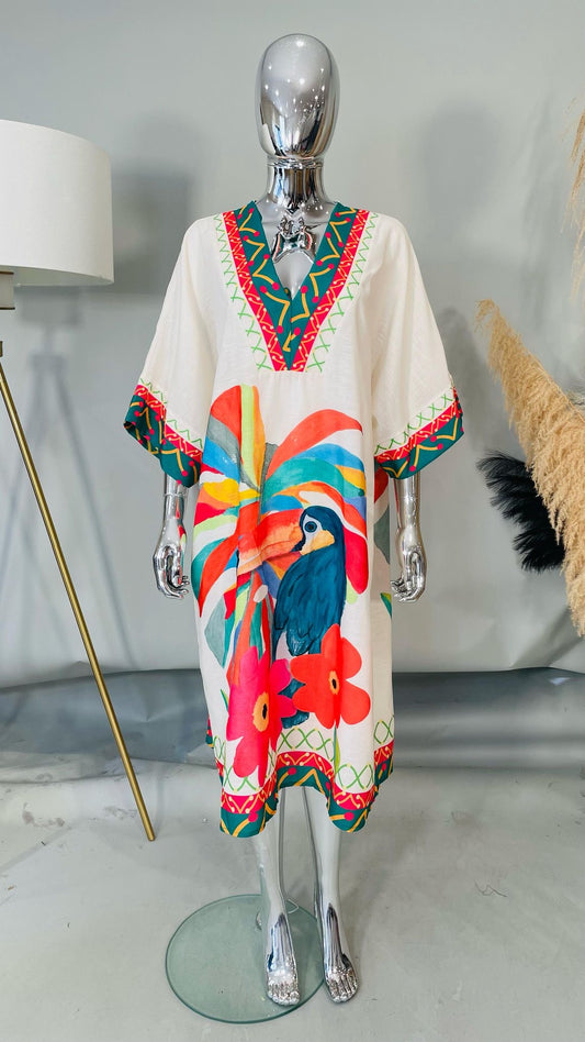 TamariskvCurve Multicolour Parrot Tunic Dress