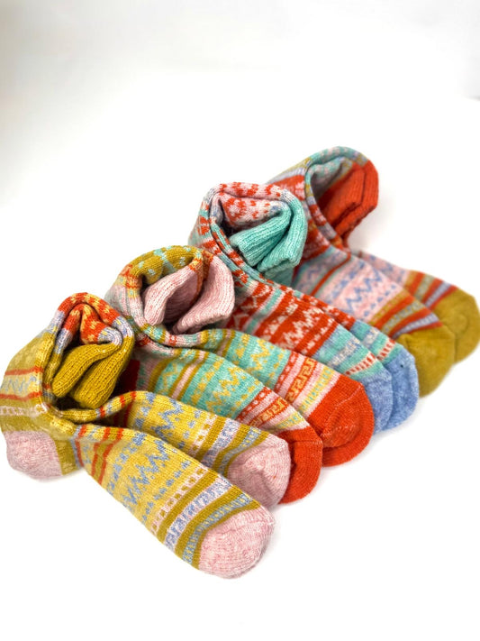 Hygge Cosy Alpaca Blend Fairisle Style Socks - 5 Colours