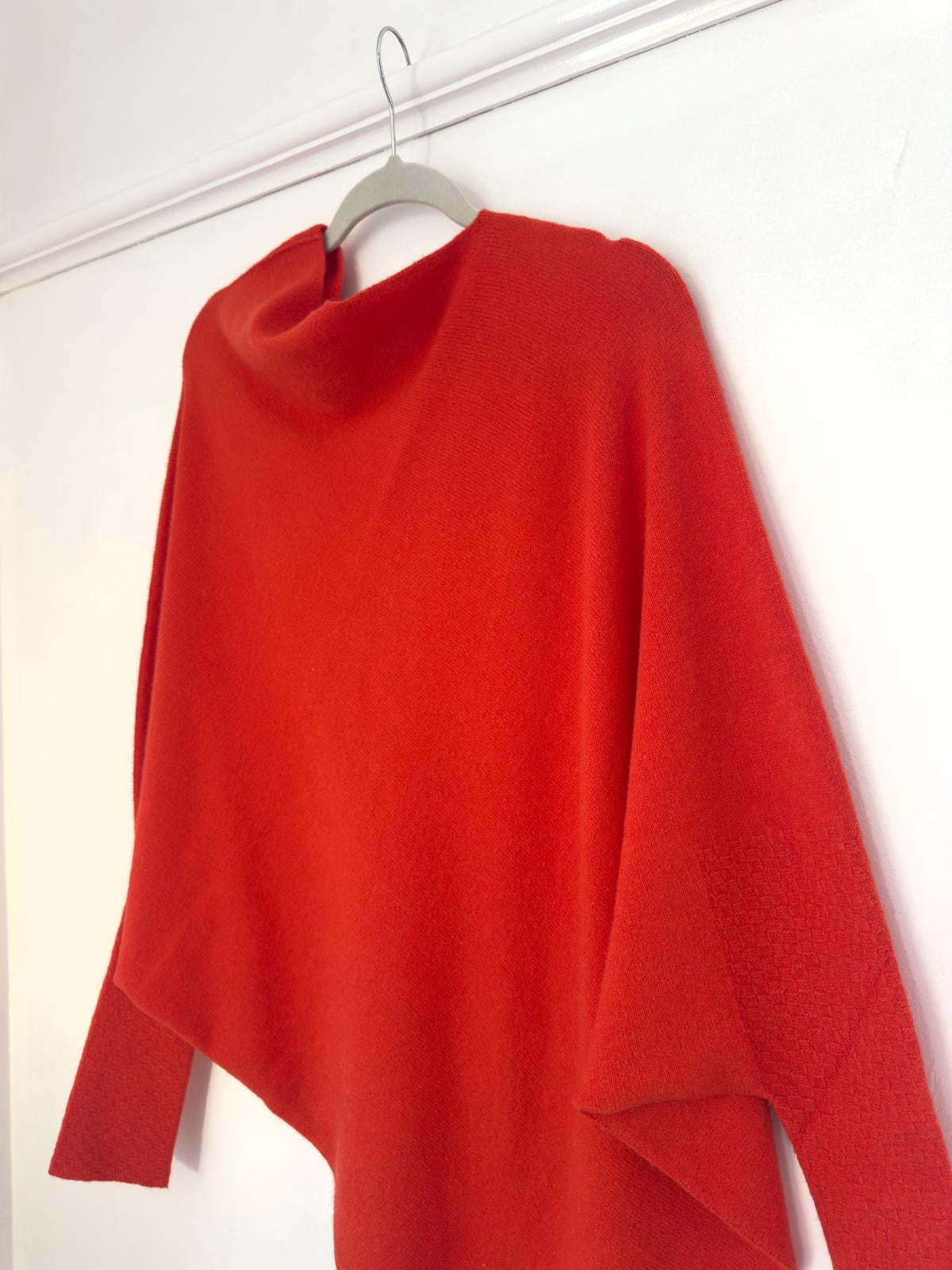 Lucy Asymmetric Draped Super Slouchy Batwing Long Jumper - 6 Colours