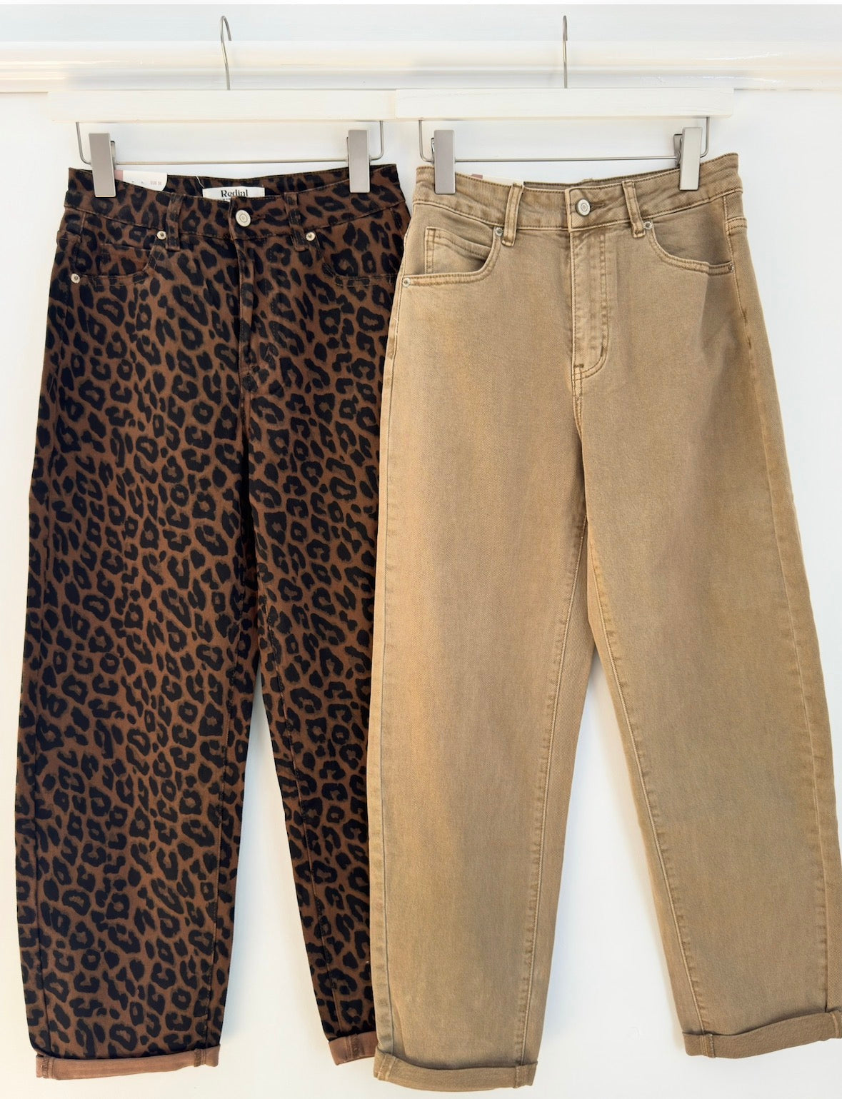 Leopard Print Barrel Leg Jeans
