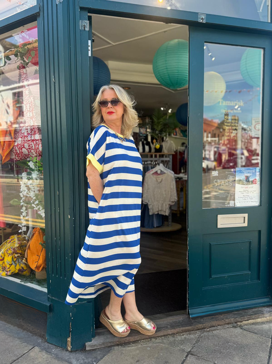 Ellie Stripe Maxi T Shirt Dress