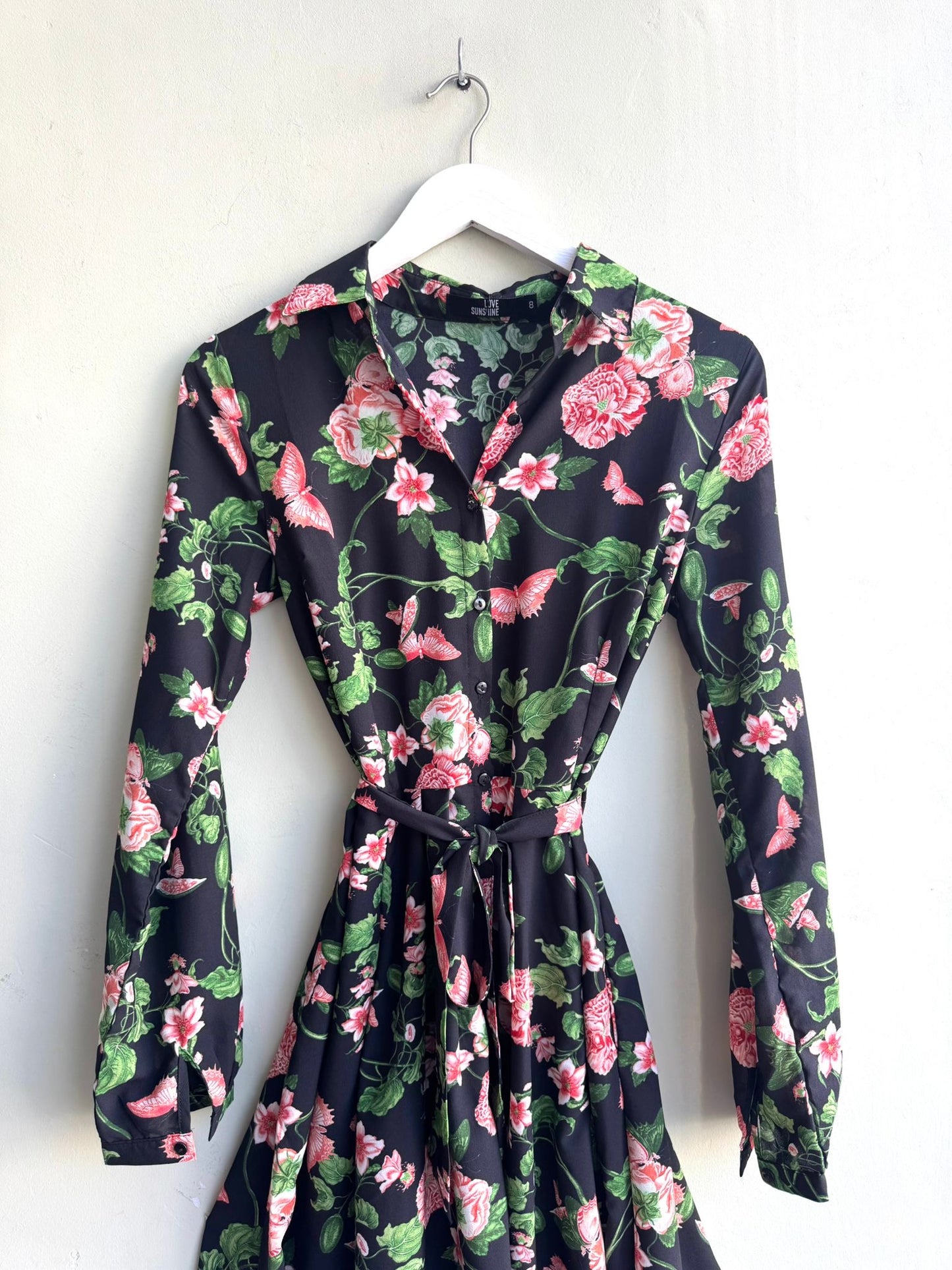 Stella Botanical & Butterfly Print Midaxi Shirt Dress