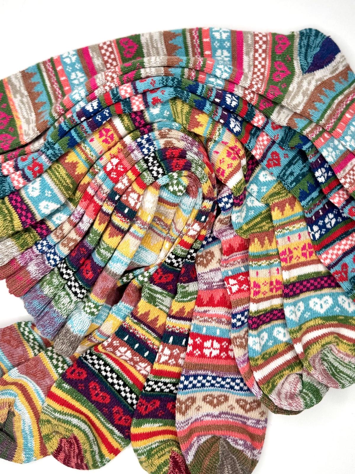 Nordic Fairisle Style Long Boot Welly Socks