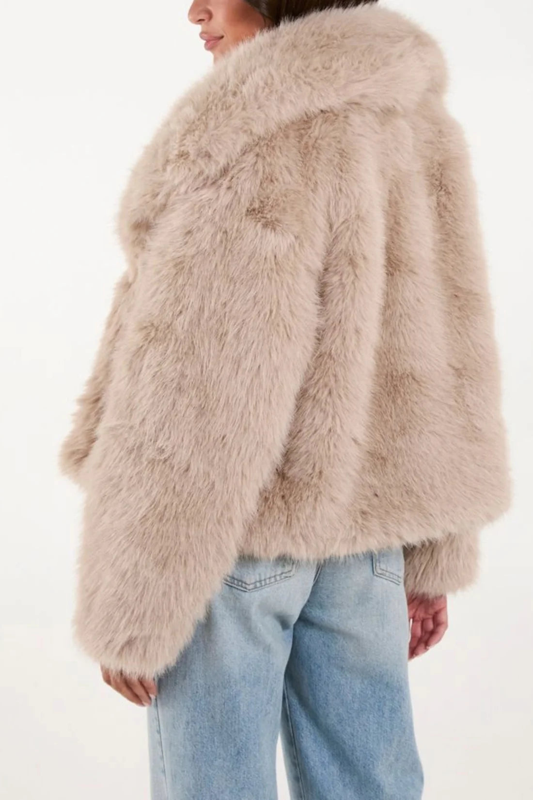 Alice Short Luxe Faux Fur Jacket - Pale Taupe