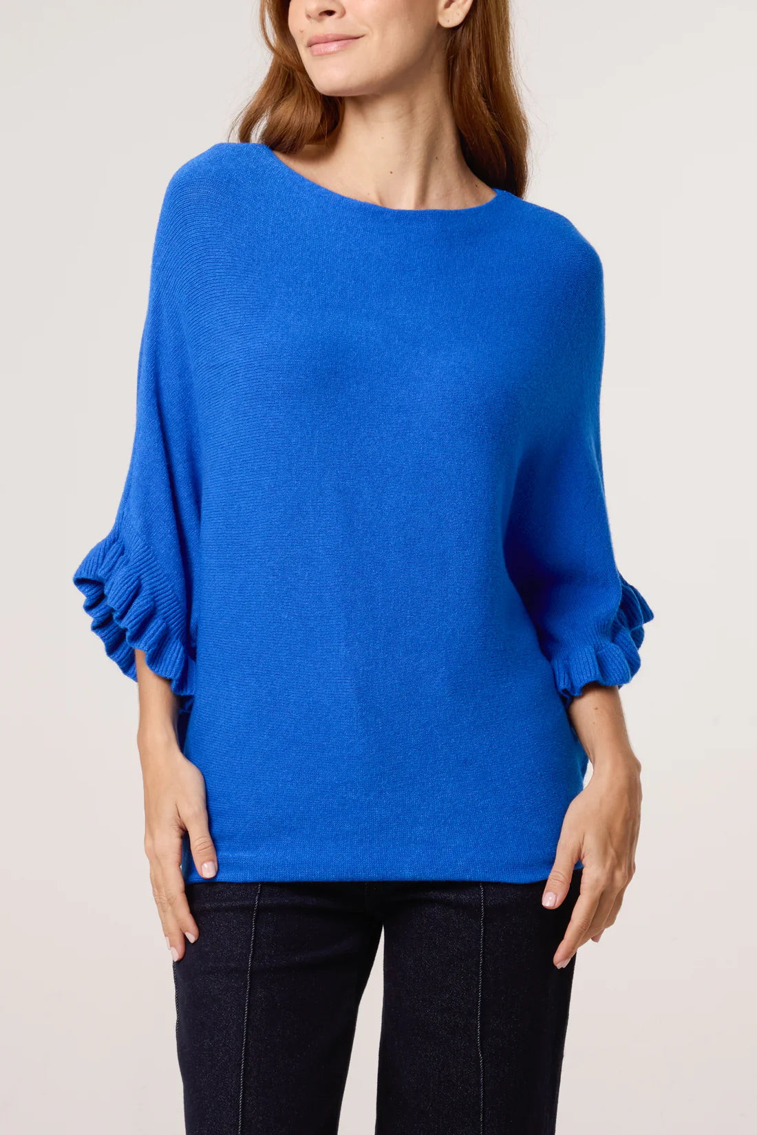 Tina Frill Cuff Batwing Sleeve Slouchy Jumper