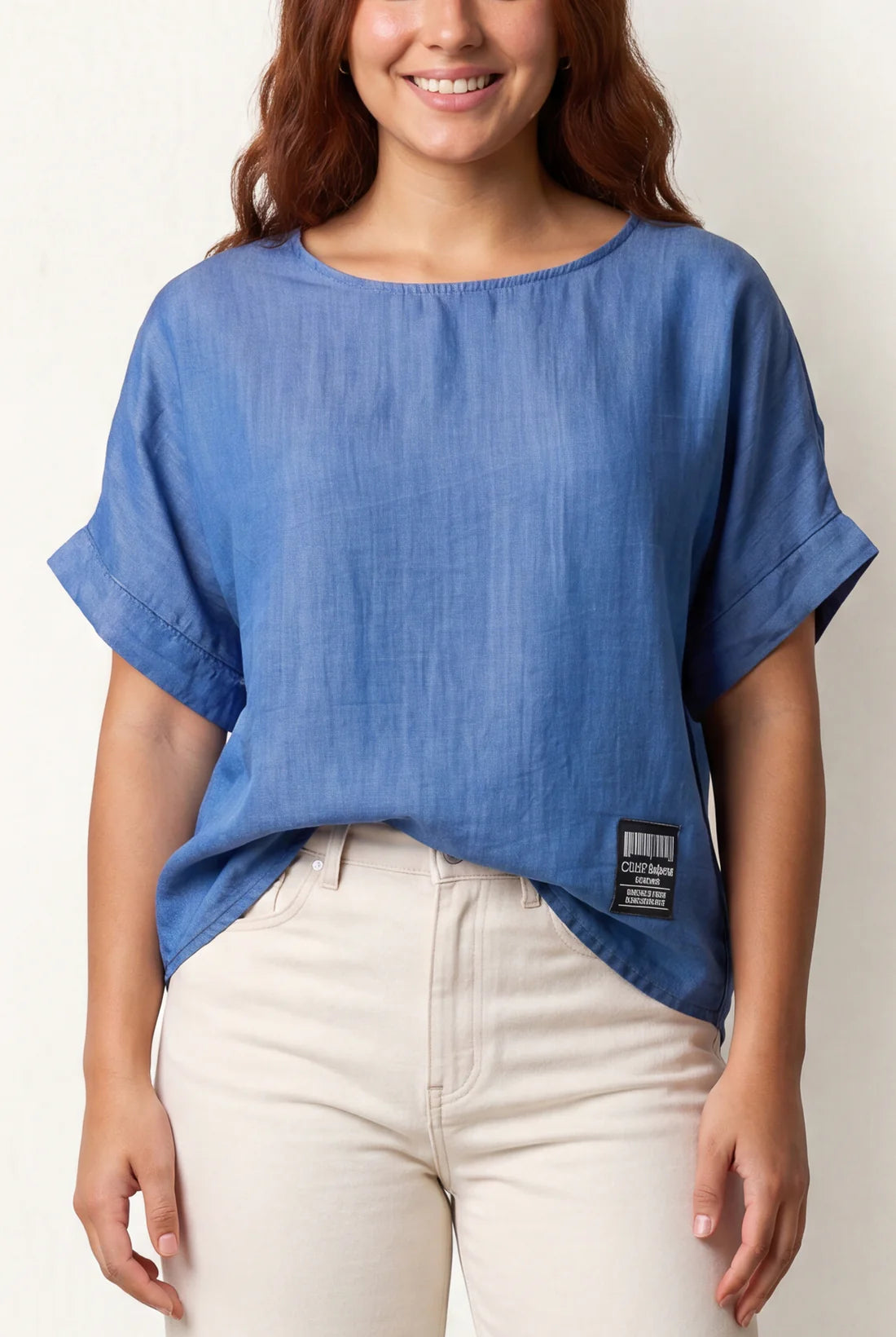 Erica Denim Blue Lyocell Top