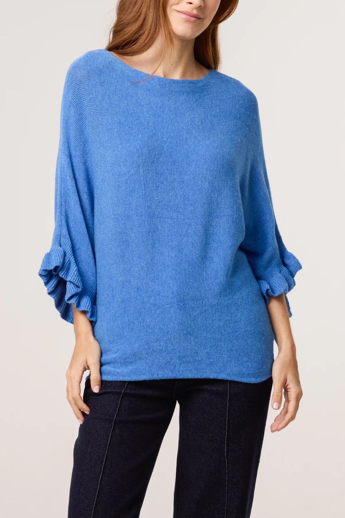 Tina Frill Cuff Batwing Sleeve Slouchy Jumper