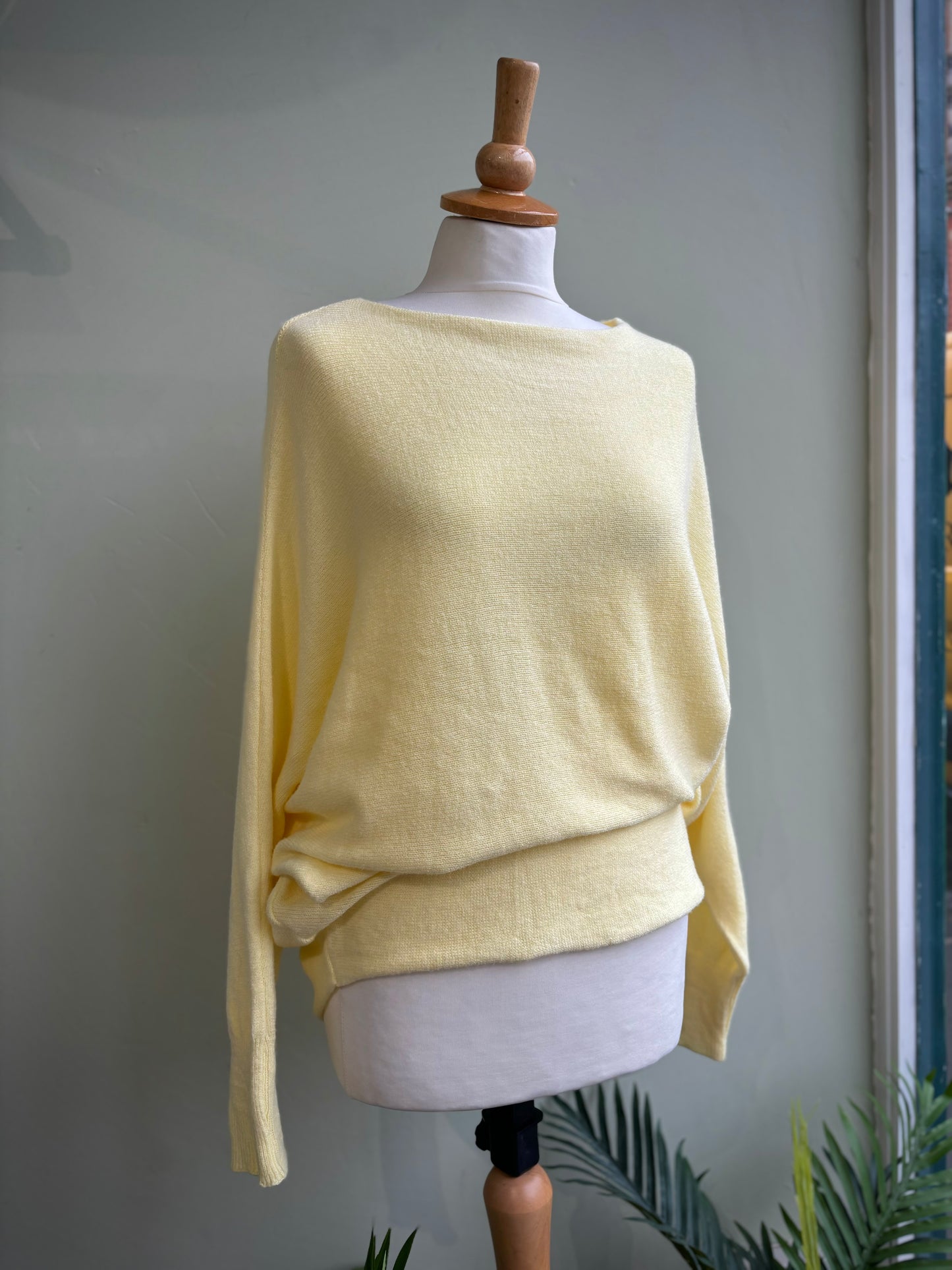 Miriam Slouchy Batwing Lightweight Jumper - Green, Yellow, Orange, Sky Blue, Apricot, Cornflower Blue, Cerise Pink, Lavender Lilac, Rose Pink, Aqua Or Red