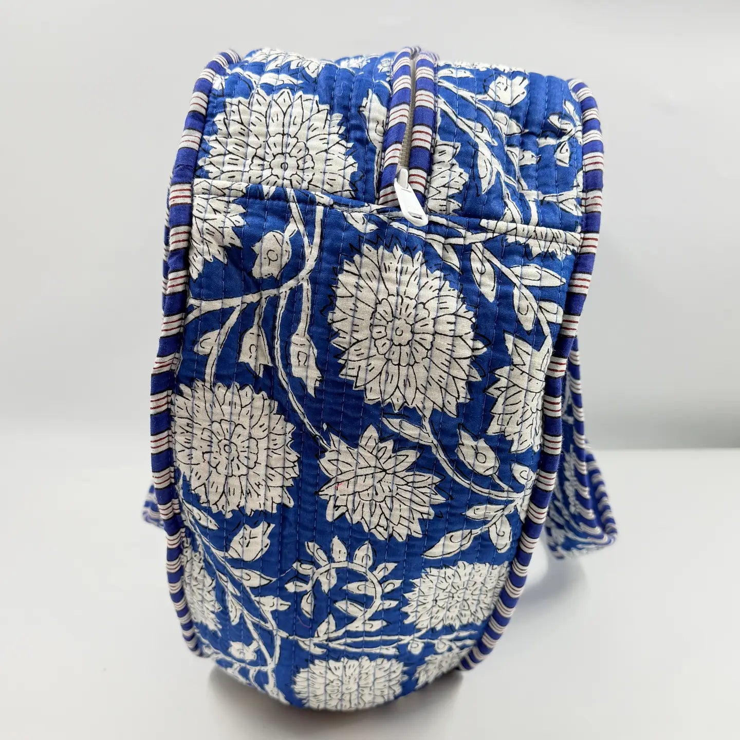 Blue & White Heart Shaped Cotton Kantha Tote Bag