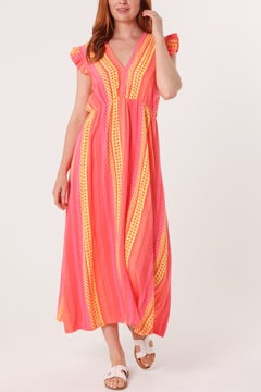 Eva Striped Cotton Cheesecloth Maxi Dress