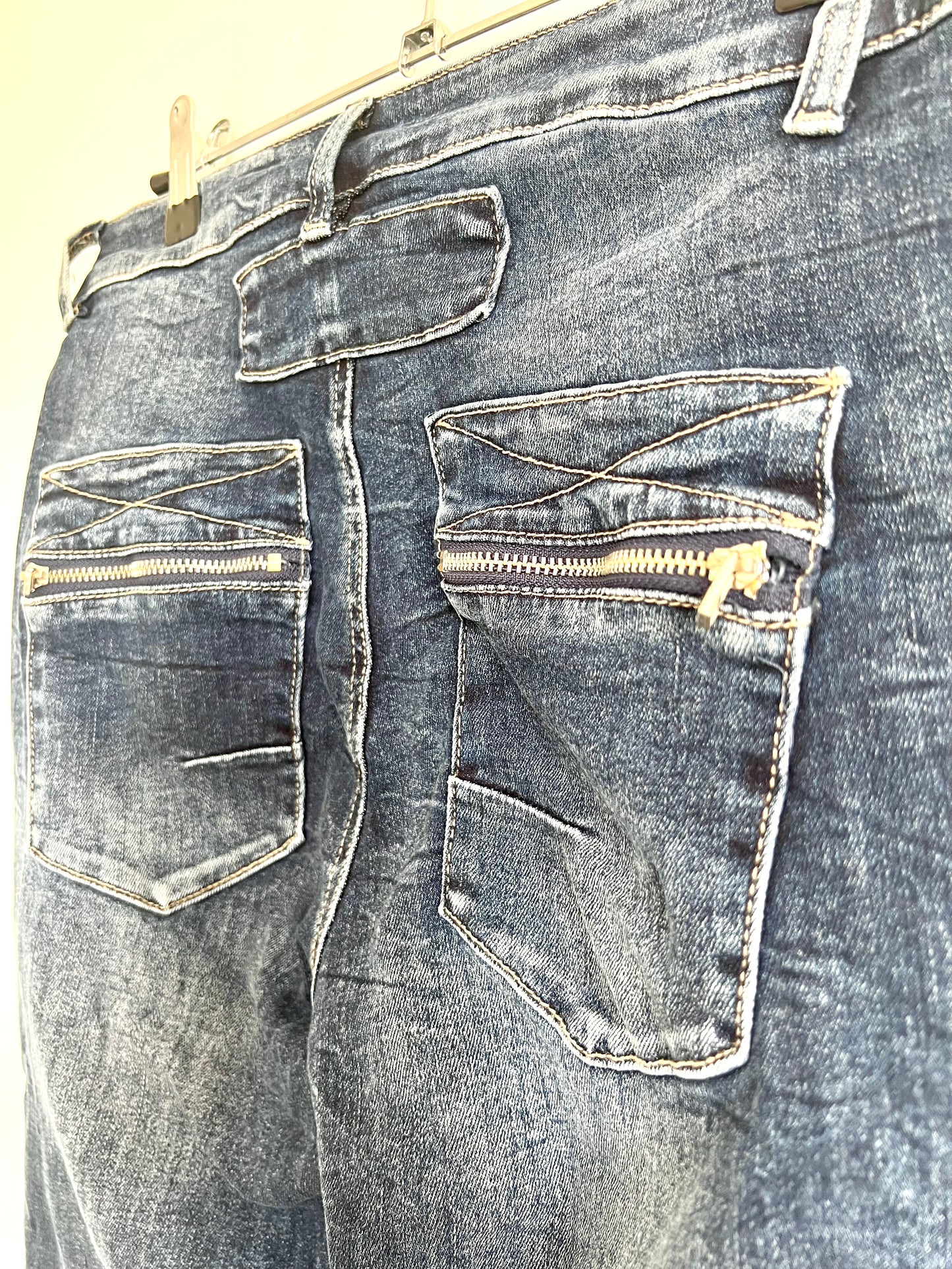 Melly & Co Dark Wash Denim Button & Zip Fly Jeans