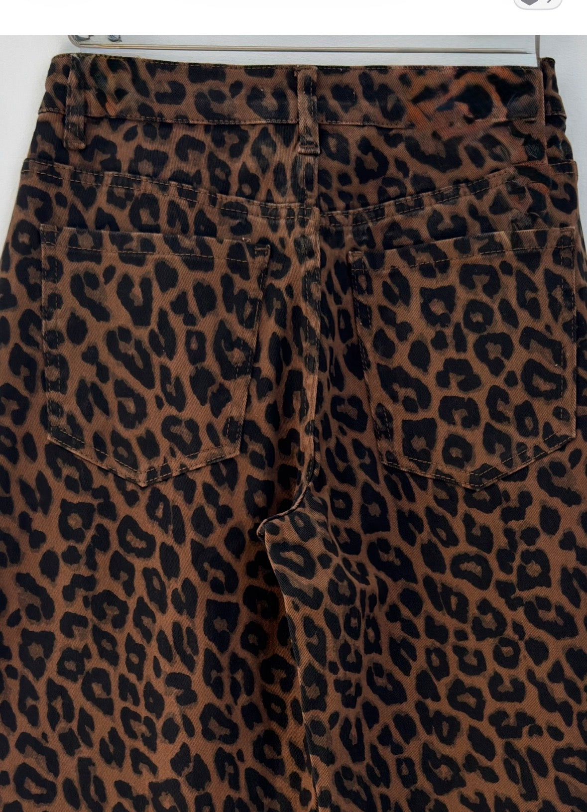 Leopard Print Barrel Leg Jeans