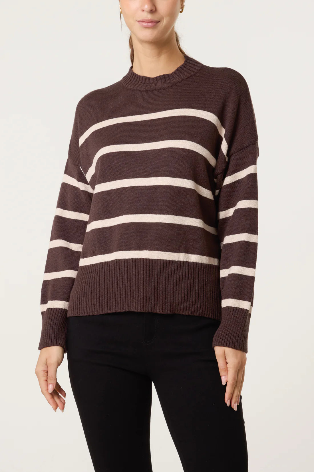 Core Collection Striped Jumper - Black, Chocolate Brown Or Navy