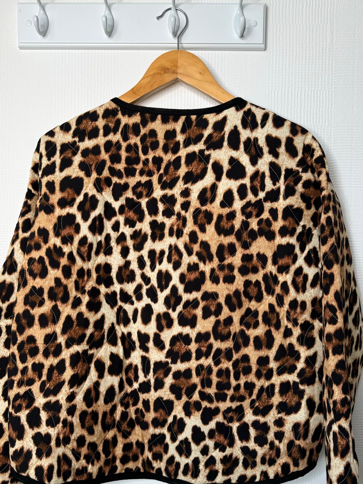 Harriet Leopard Print Quilted Padded Boxy Jacket