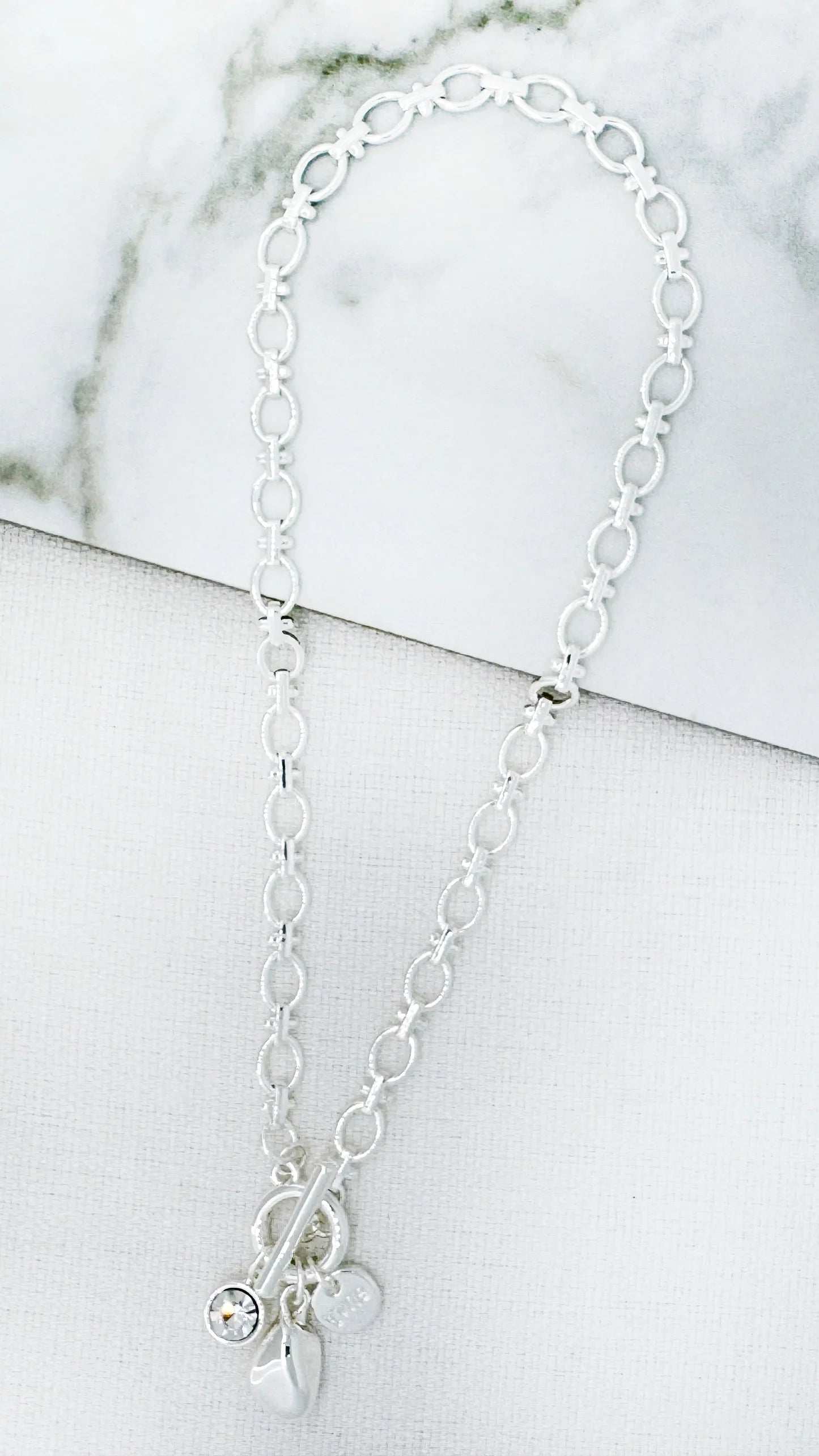 Envy Jewellery Short Silver Charm Necklace