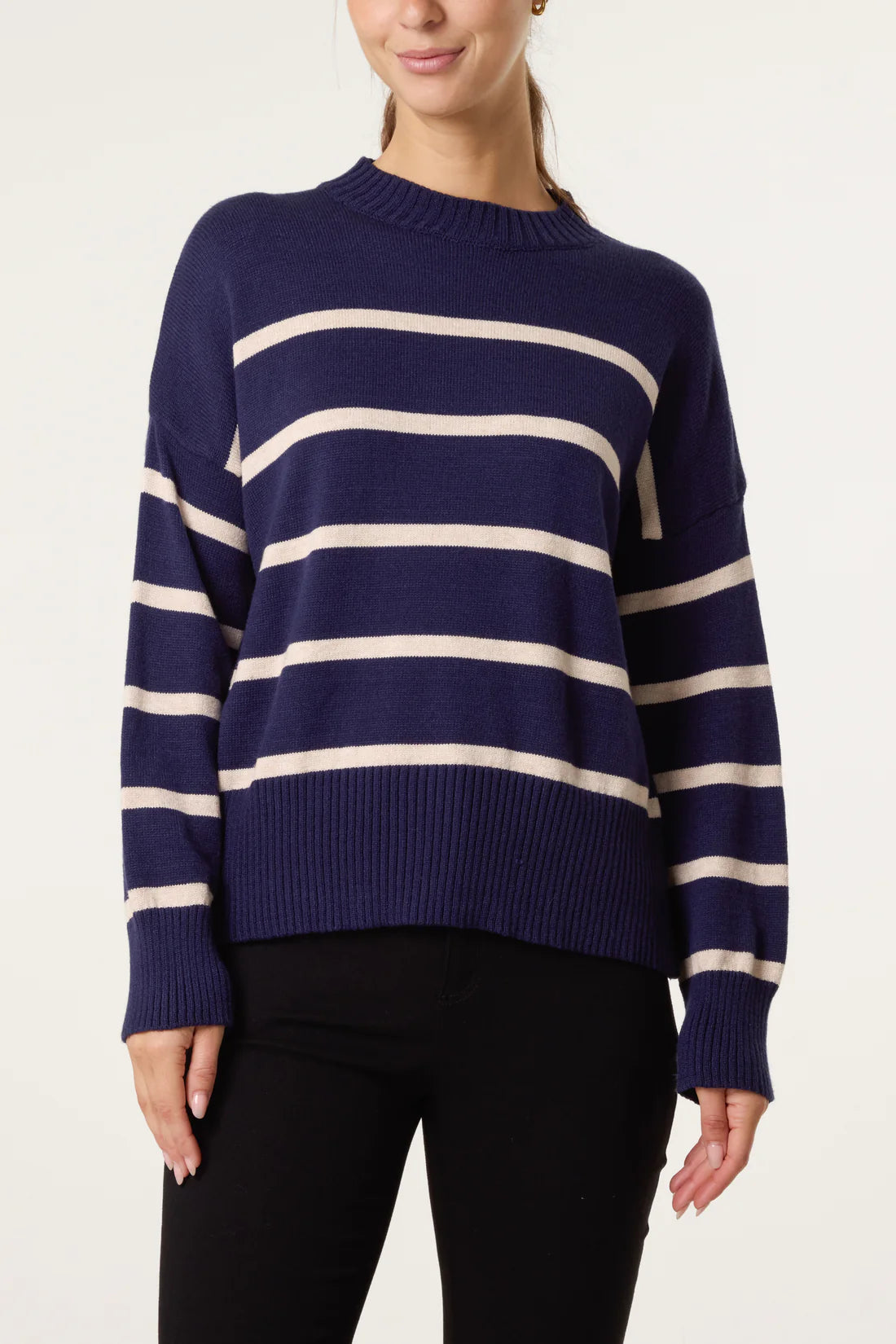 Core Collection Striped Jumper - Black, Chocolate Brown Or Navy