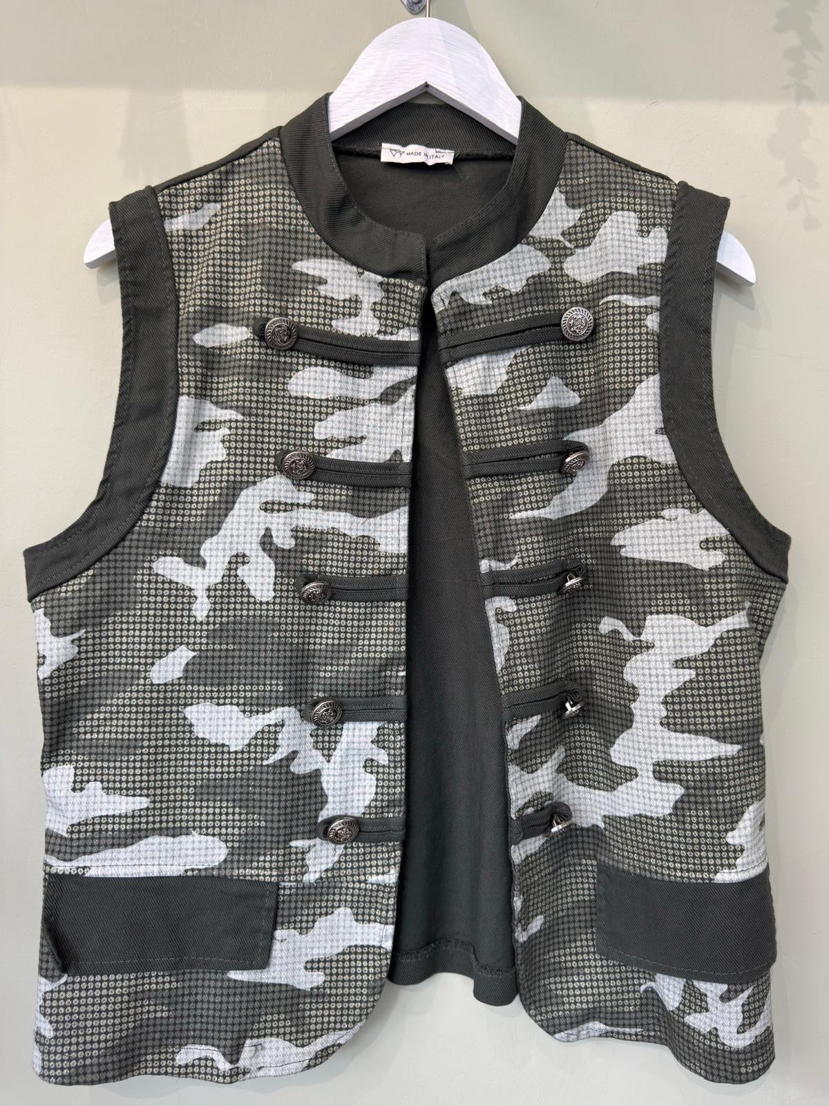 Jayne Camo Print Cavalry Waistcoat