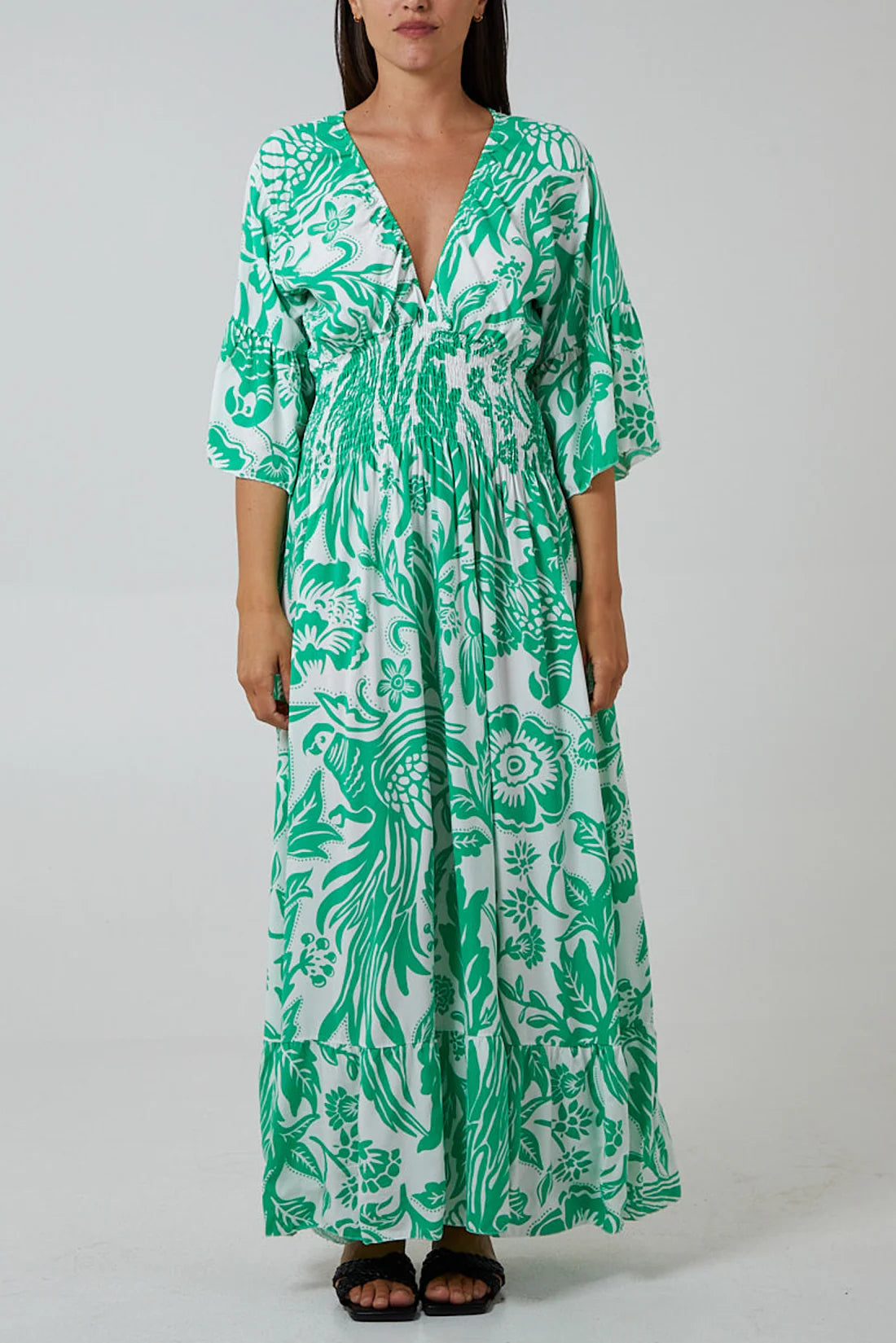 Olivia Shirred Waist Floral Maxi Dress