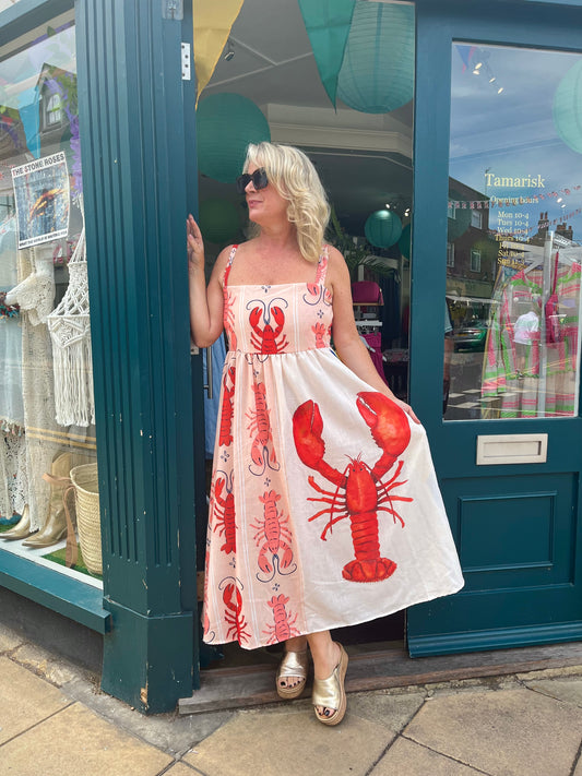 Lobster Print Sun Dress - Size 8-14