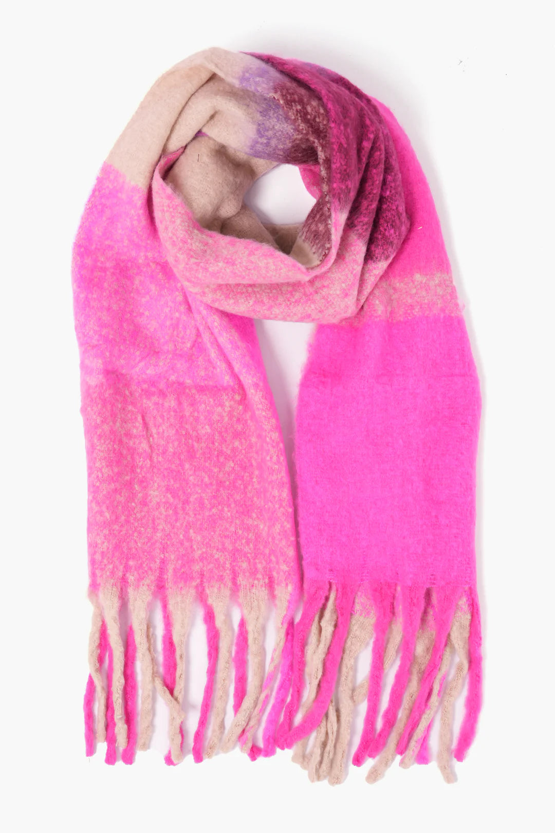 Super Soft Large Blanket Scarf - Pink Checked
