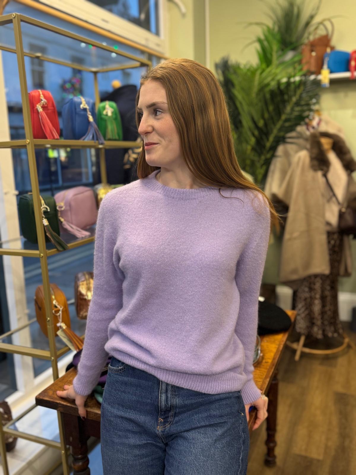 lavender lilac alpaca blend crew neck jumper 