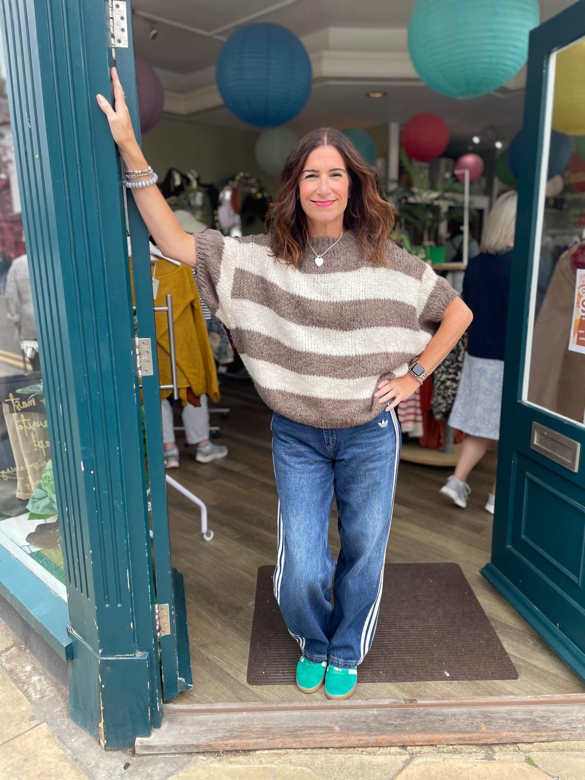 Amanda Chunky Striped Short Sleeved Jumper