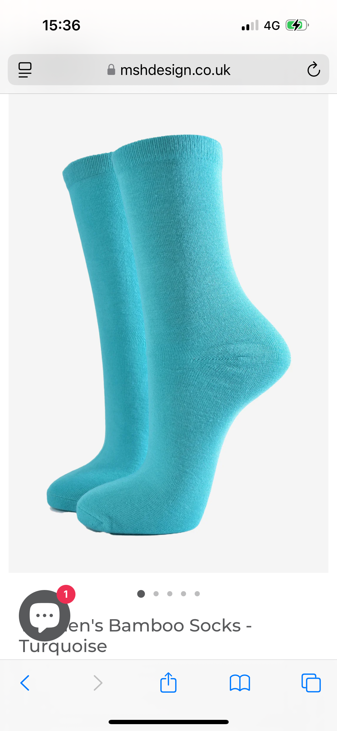 Plain Turquoise Bamboo Blend Women’s Socks