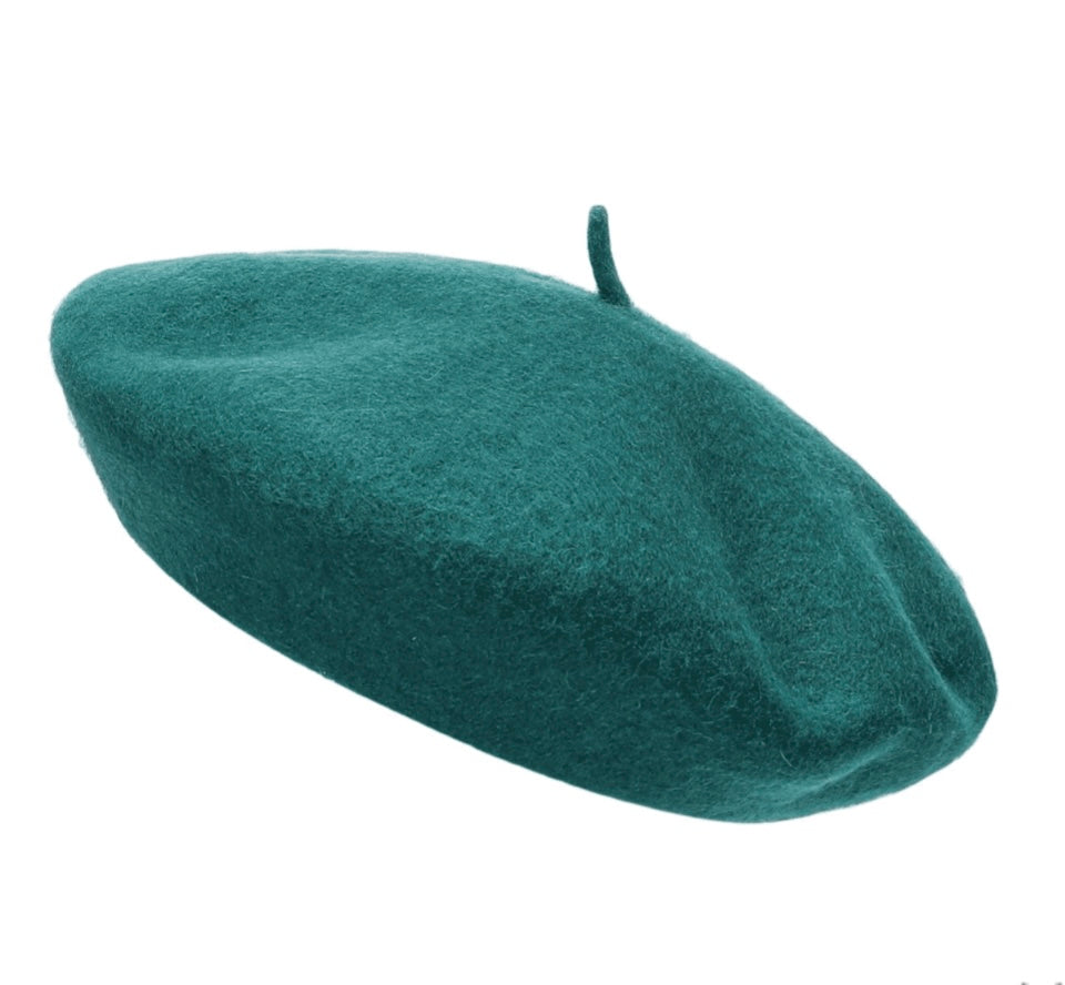 wool beret green 