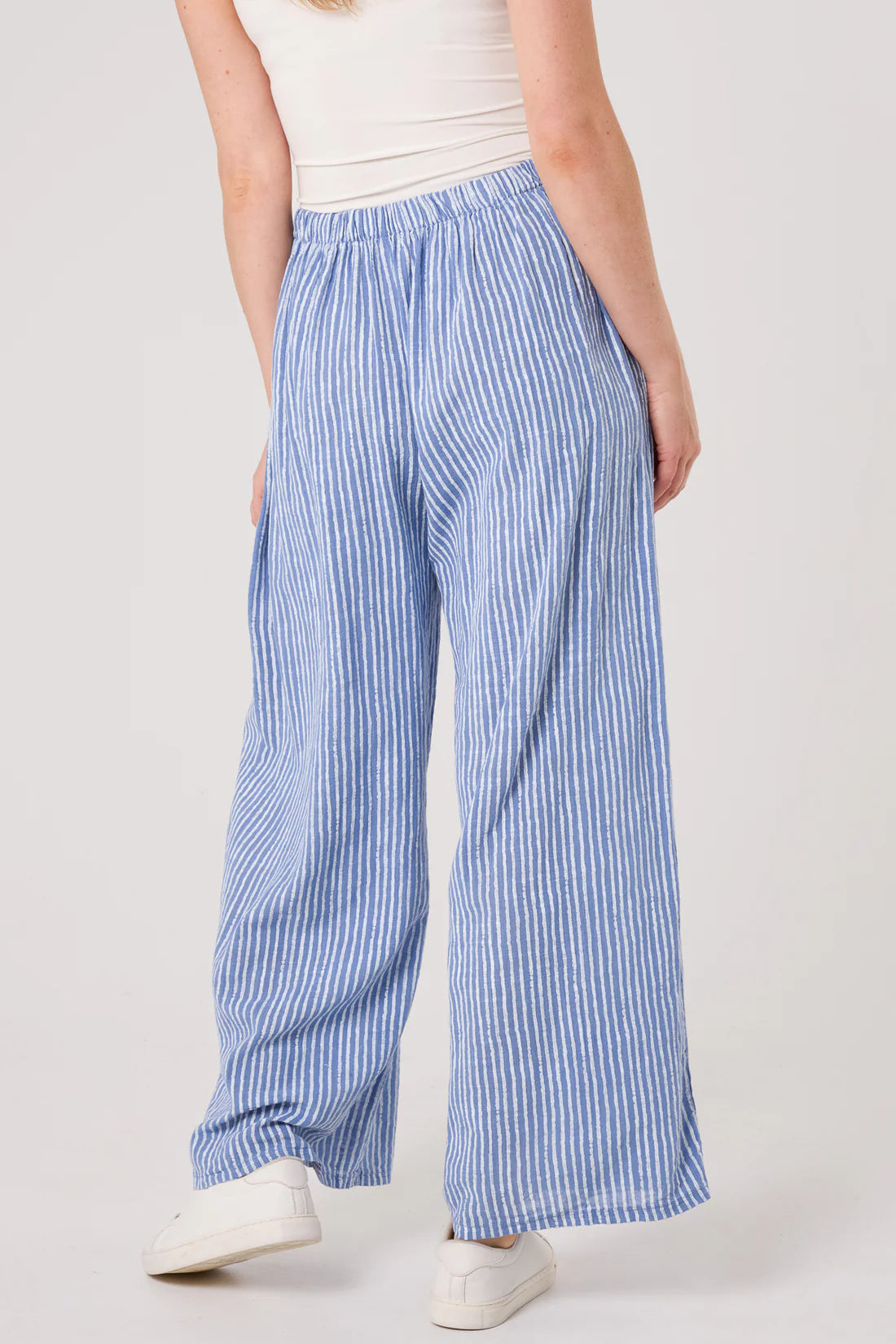 Simi Candy Stripe Cotton Wide Leg Trousers