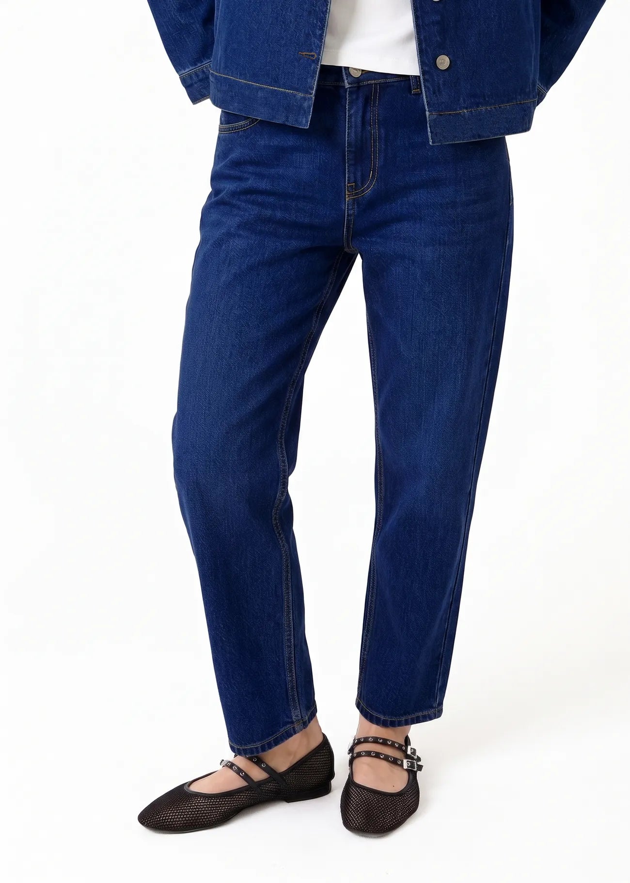 Barrel Leg Stretch Denim Jeans