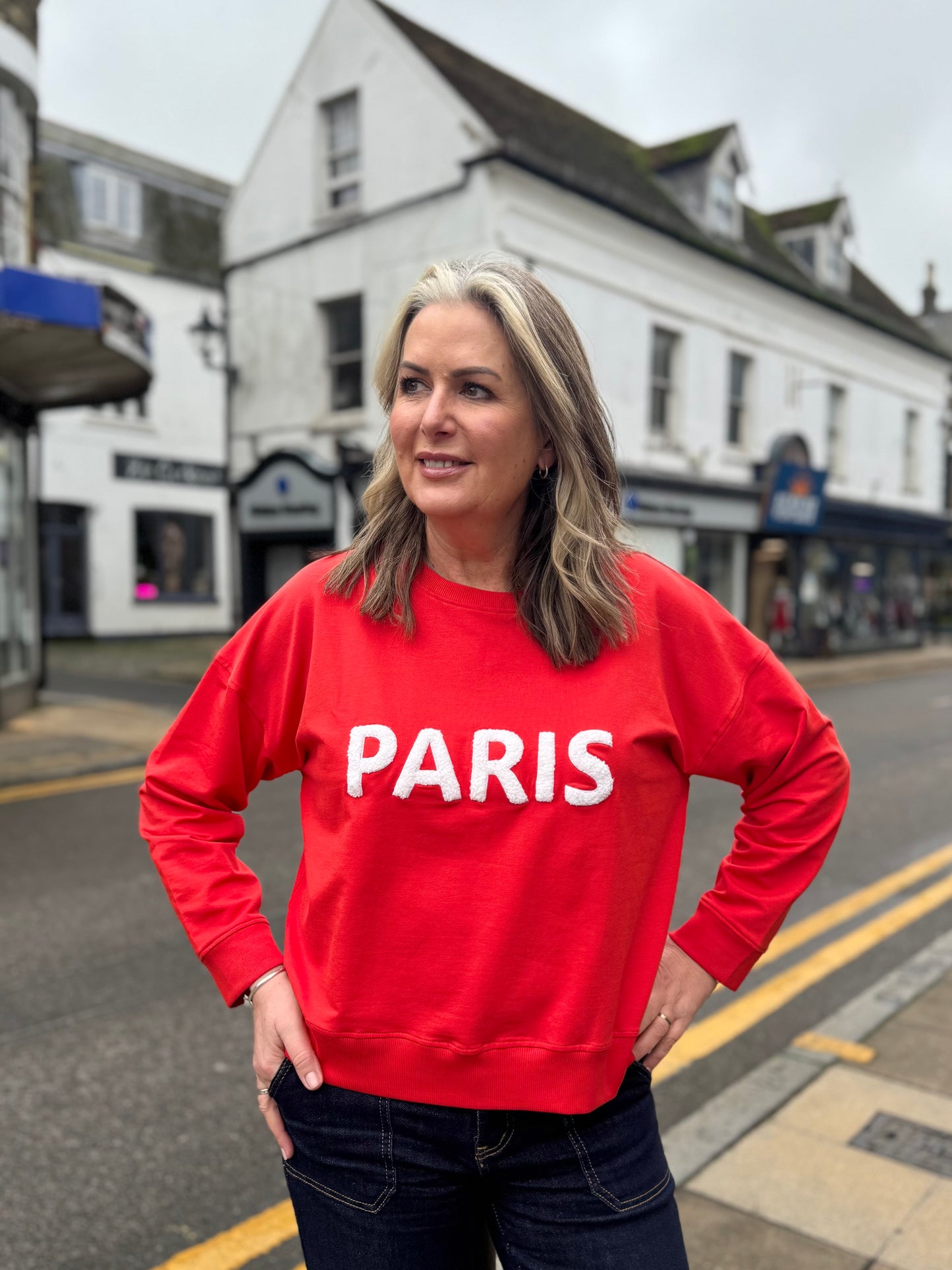 Paris Graphic Sweatshirt - Red Or Navy