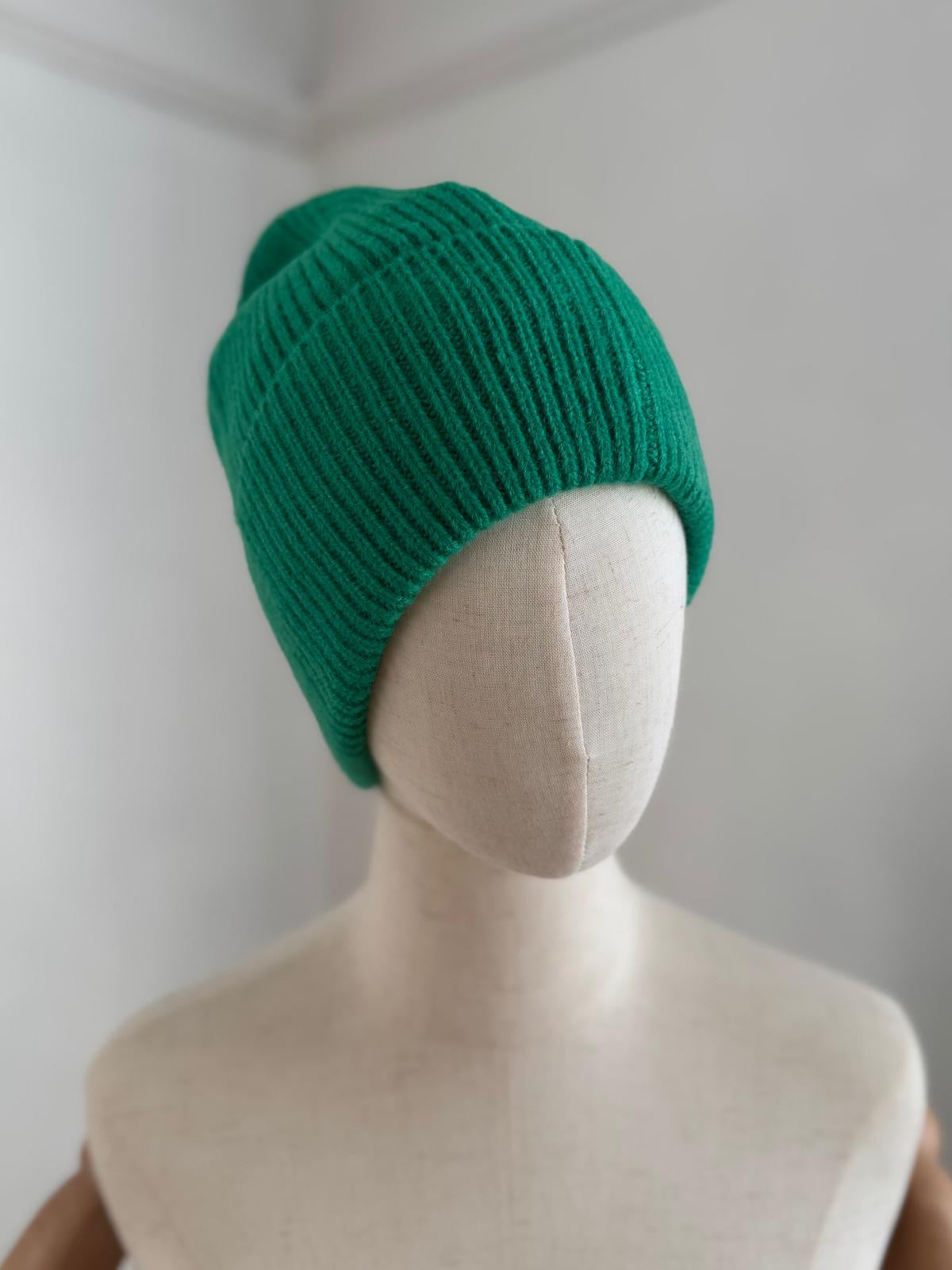 Cosy Knit Ribbed Beanie Hat - Fuchsia Pink, Jade Green Or Burgundy