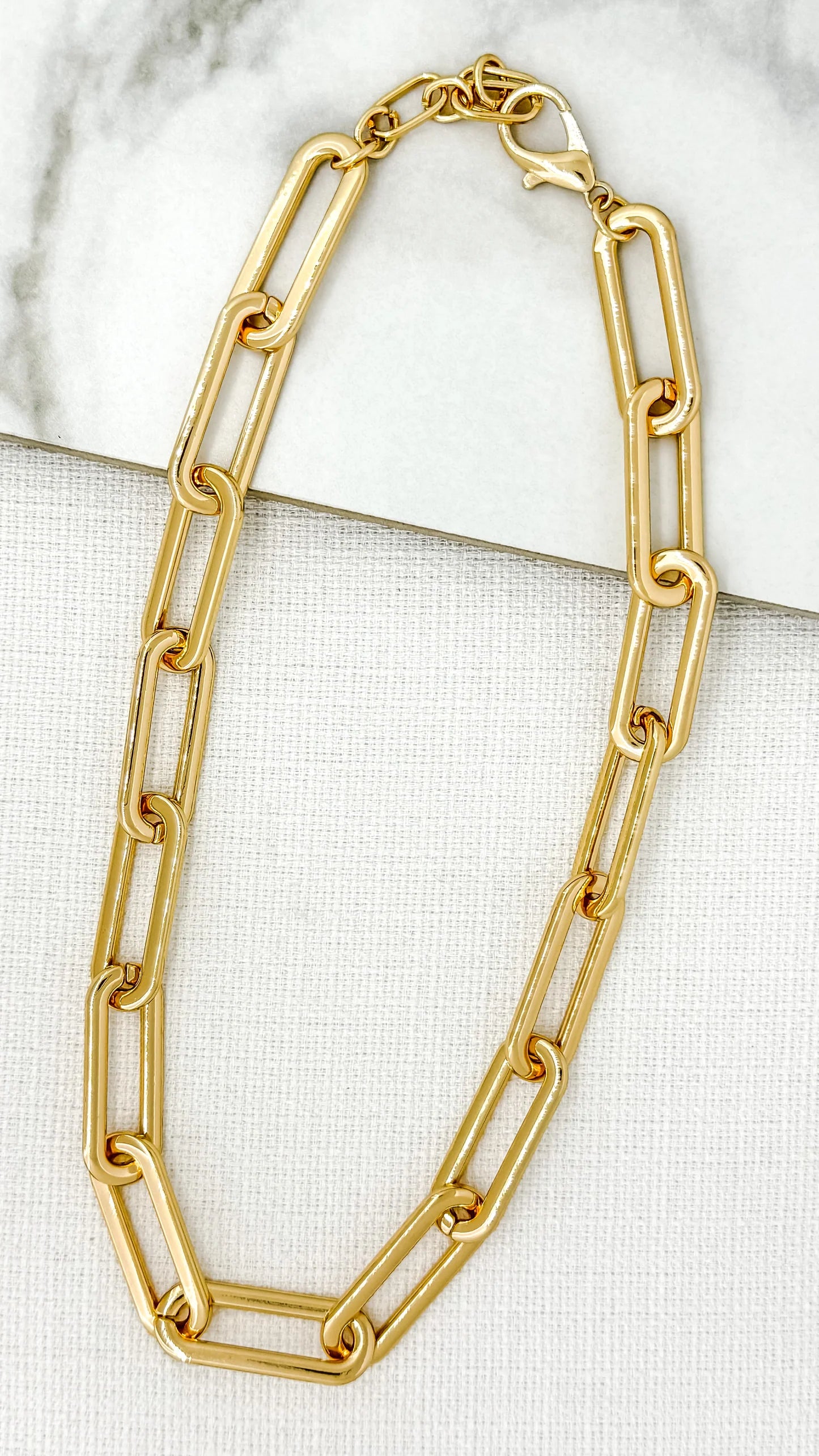 Envy Jewellery Gold Tone Chunky Short Chain Link Necklace